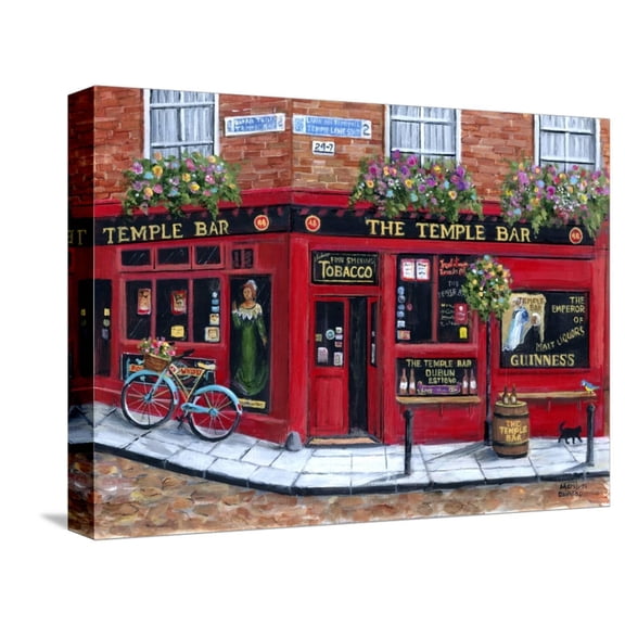 Art.com The Temple Bar Stretched Canvas Print Wall Art by Marilyn Dunlap, 16" x 12"