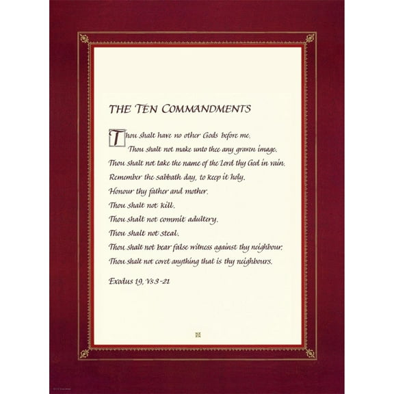 Art.com The Ten Commandments Art Print, 18" x 24"