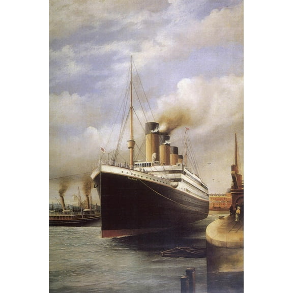 Art.com The Titanic Docked Before Her Disastrous Voyage Photographic Print, 12" x 18"
