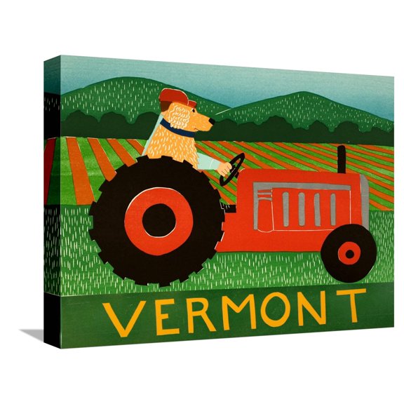 Art.com The Tractor Vermont Stretched Canvas Print Wall Art by Stephen Huneck, 16" x 12"