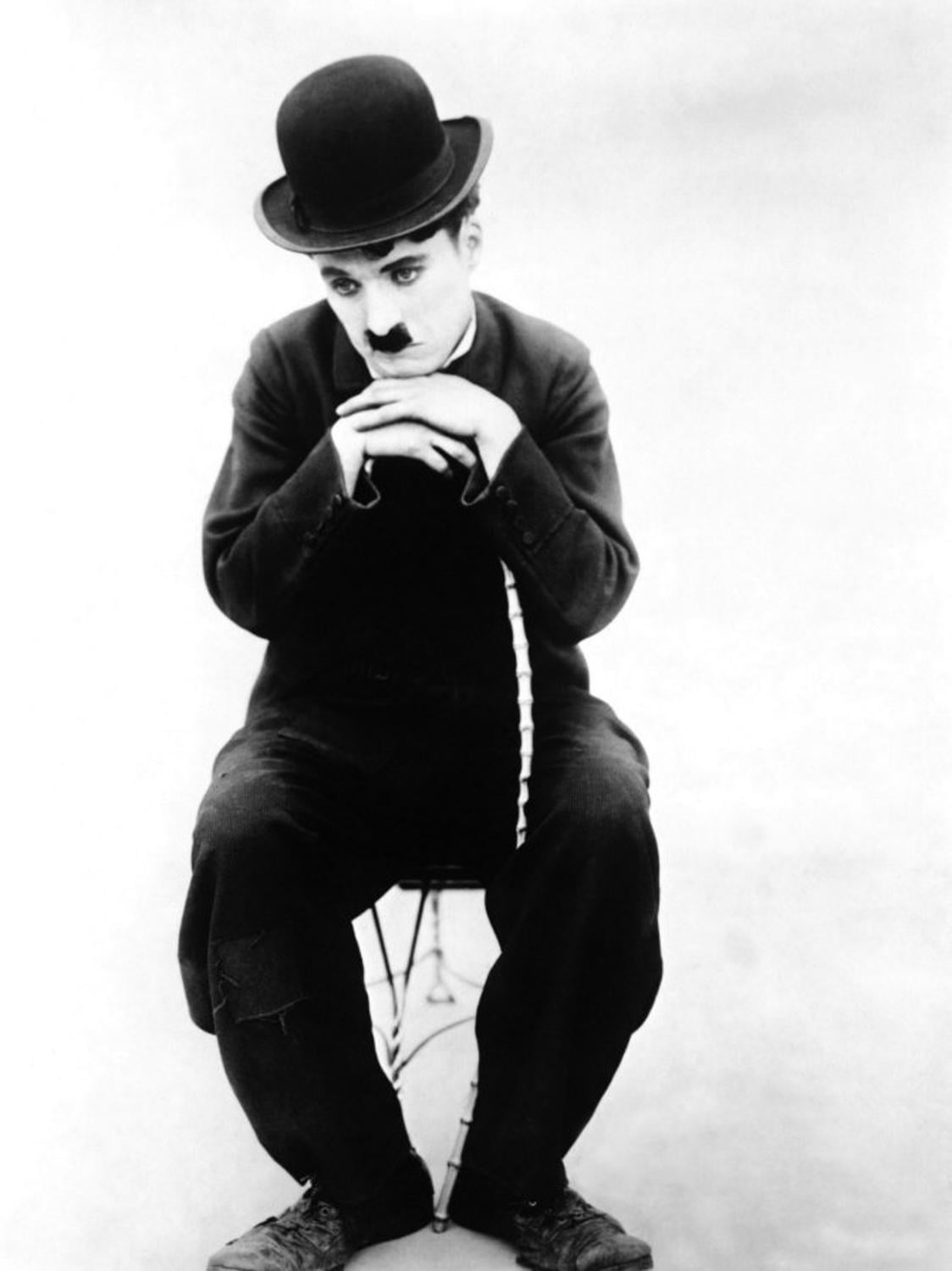 Classic Black and White Charlie Chaplin Canvas Print