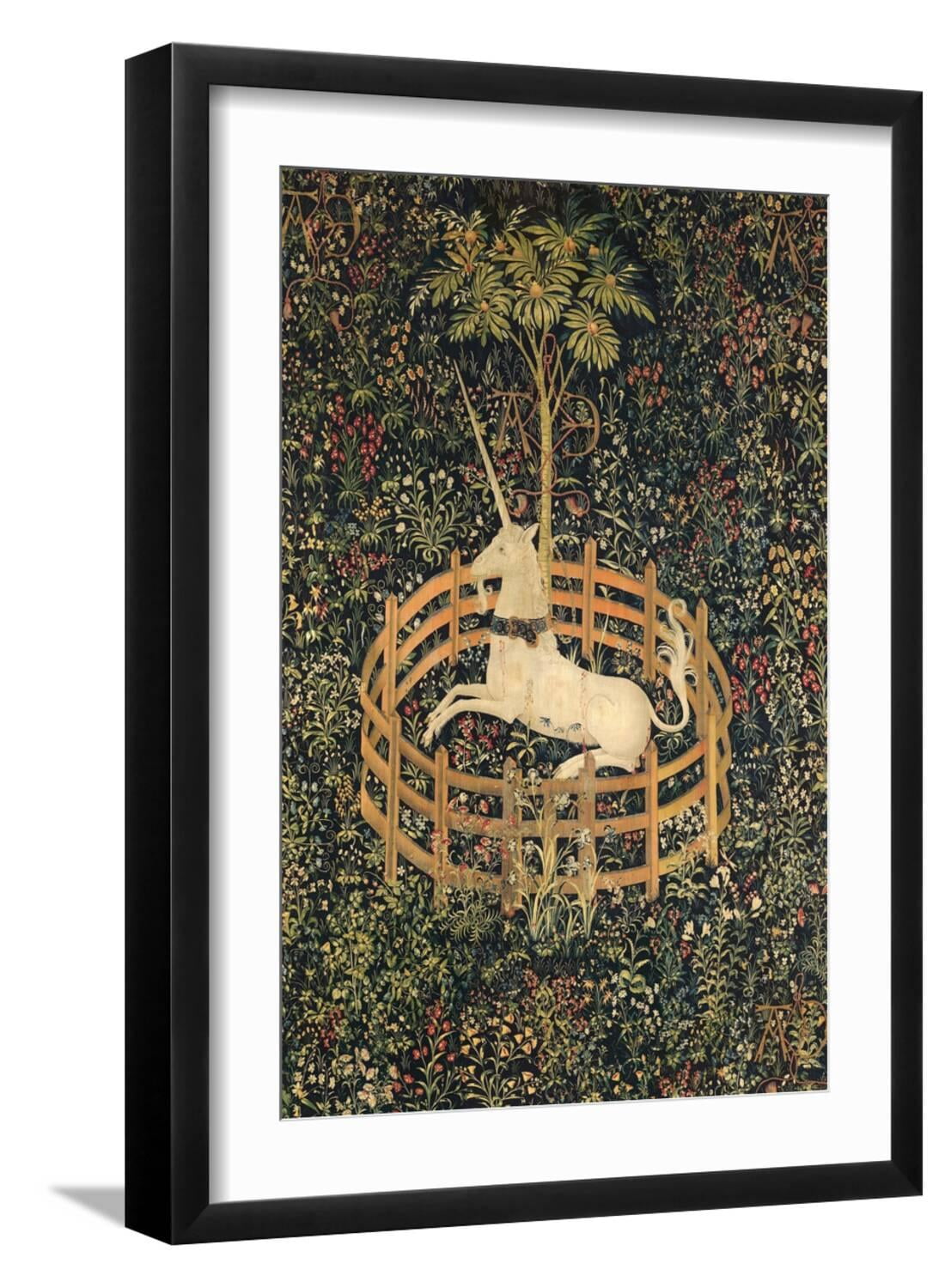 Art.com The Unicorn in Captivity Art Print, Black Frame Wall Art, 17" x ...