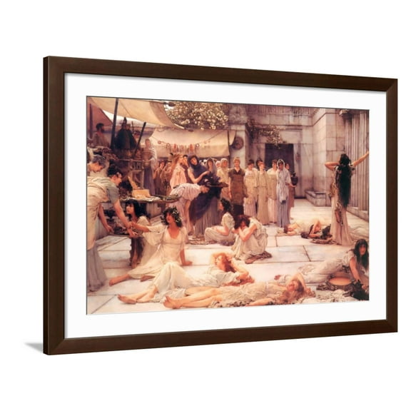Art.com The Women of Amphissa Art Print by Sir Lawrence Alma-Tadema, Brown Frame Wall Art, 44" x 32"