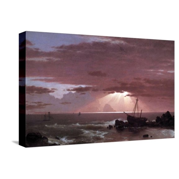 Art.com The Wreck Stretched Canvas Print Wall Art by Frederic Edwin Church, 18" x 12"