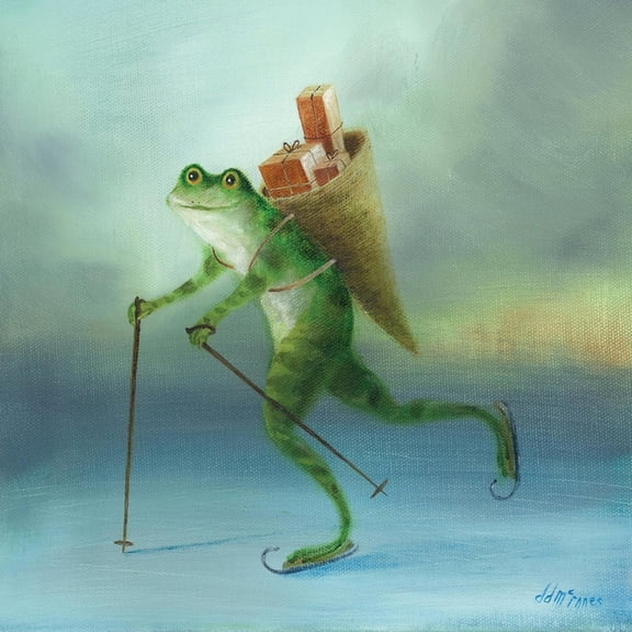 Art.com The Yuletide Frog Art Print by DD McInnes, 16" x 16"