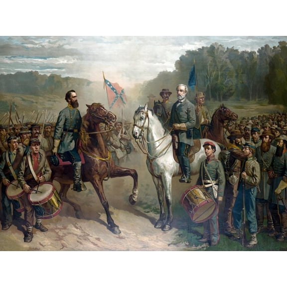 Art.com The last meeting between General Robert E. Lee and General Stonewall Jackson, circa 1863. Art Print by Stocktrek Images, 16" x 12"