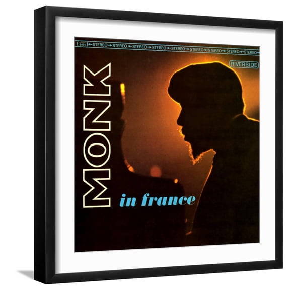 Art.com Thelonious Monk - Monk in France Art Print, Black Frame Wall Art, 21" x 21"