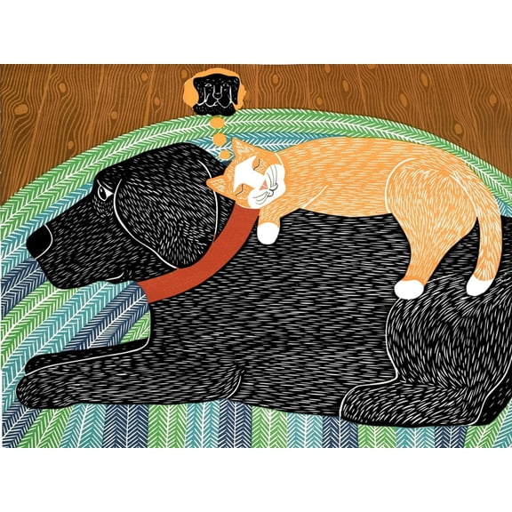 Art.com Think A Happy Thought Black Giclee Print by Stephen Huneck, 16" x 12"