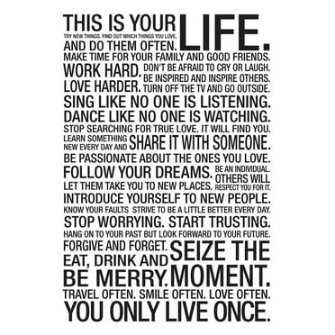Art.com This Is Your Life Motivational Poster Art Print, 12" x 16"