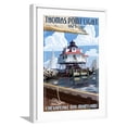 thumbnail image 1 of Art.com Thomas Point Light - Chesapeake Bay, Maryland Art Print by Lantern Press, White Frame Wall Art, 21" x 29", 1 of 5