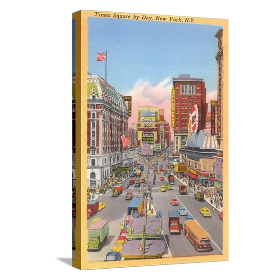 Art.com Times Square, New York City Stretched Canvas Print Wall Art, 12" x 18"