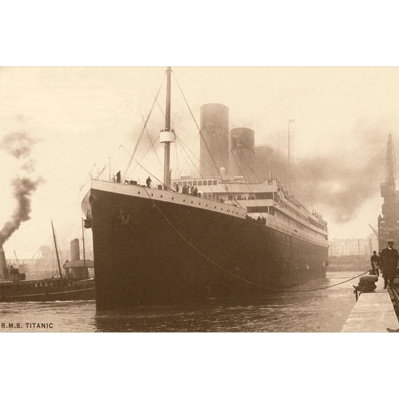 Art.com Titanic at the Dock Art Print, 18" x 12"
