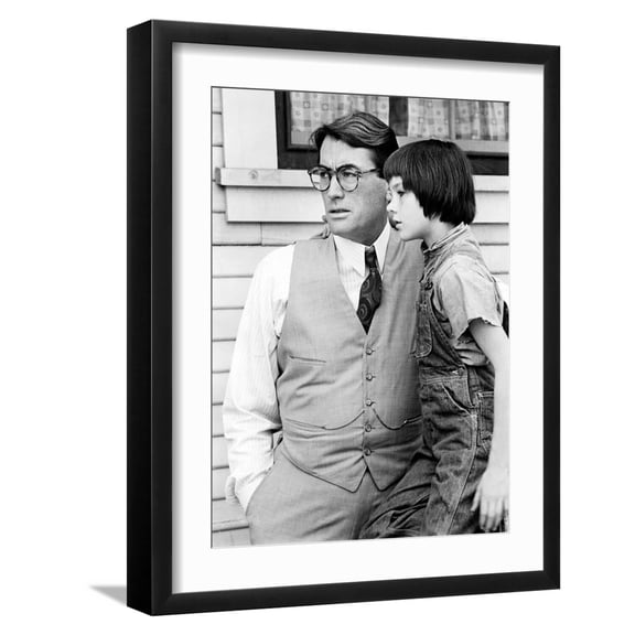Art.com To Kill A Mockingbird, Mary Badham, Gregory Peck, 1962 Photo, Black Frame Wall Art, 17" x 21"