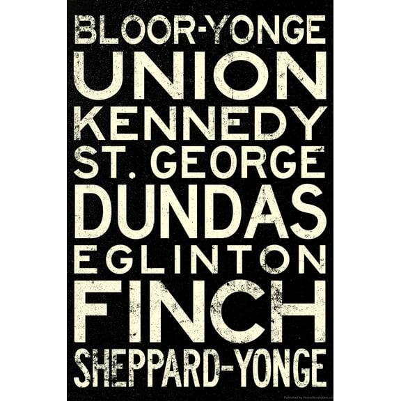 Art.com Toronto Metro Stations Vintage RetroMetro Travel Art Print, 12" x 18"