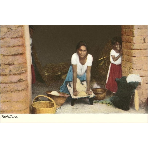 Art.com Tortilla Maker, Mexico Art Print, 18" x 12"