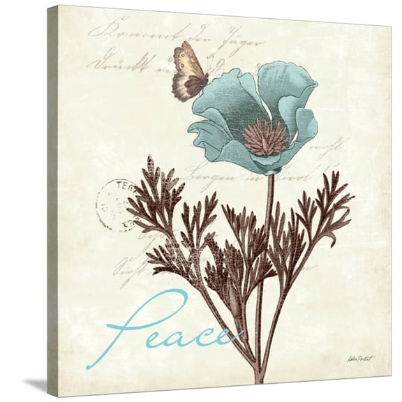 Art.com Touch of Blue I Stretched Canvas Print Wall Art by Katie Pertiet, 30" x 30"
