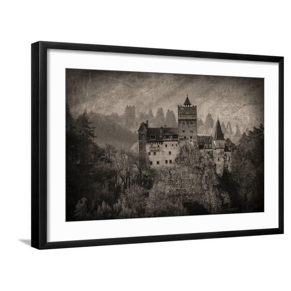 Art.com Transylvania, Historic gothic castle in autumn. Photographic Print by Emily Wilson, Black Frame Wall Art, 29" x 21"