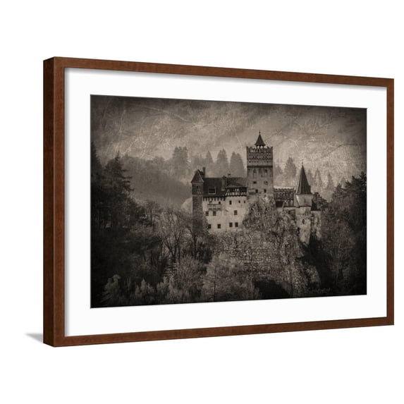 Art.com Transylvania, Historic gothic castle in autumn. Photographic Print by Emily Wilson, Brown Frame Wall Art, 29" x 21"