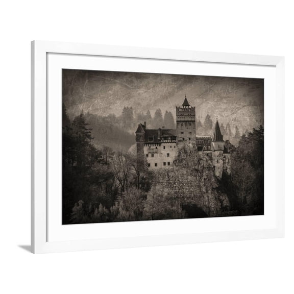 Art.com Transylvania, Historic gothic castle in autumn. Photographic Print by Emily Wilson, White Frame Wall Art, 44" x 32"