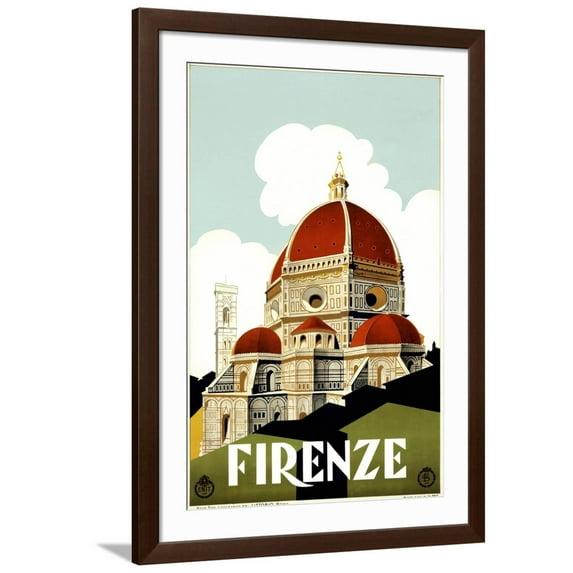 Art.com Travel 002 Giclee Print by Vintage Lavoie, Brown Frame Wall Art, 32" x 44"