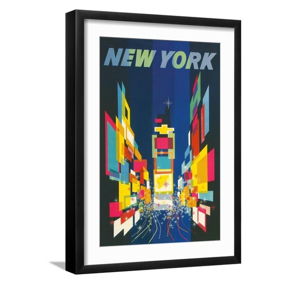 Art.com Travel Poster, New York City Art Print, Black Frame Wall Art, 17" x 23"