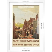 Art.com Travel Poster, New York City Art Print, White Frame Wall Art, 17" x 23"