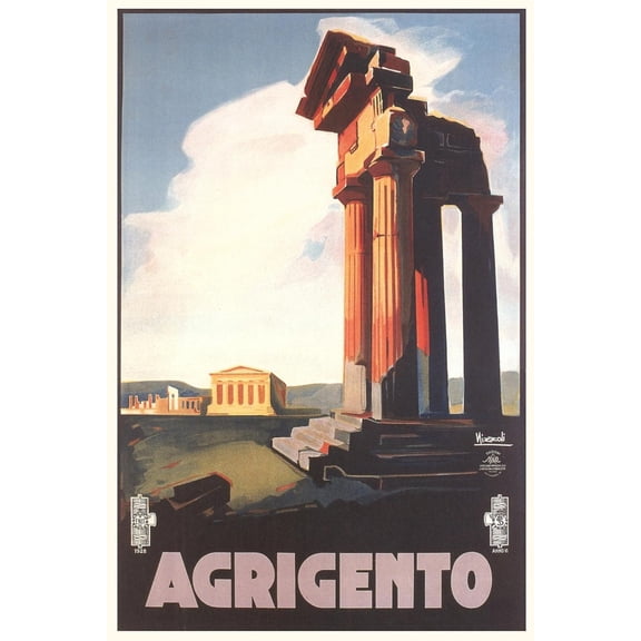Art.com Travel Poster for Agrigento Art Print, 12" x 18"
