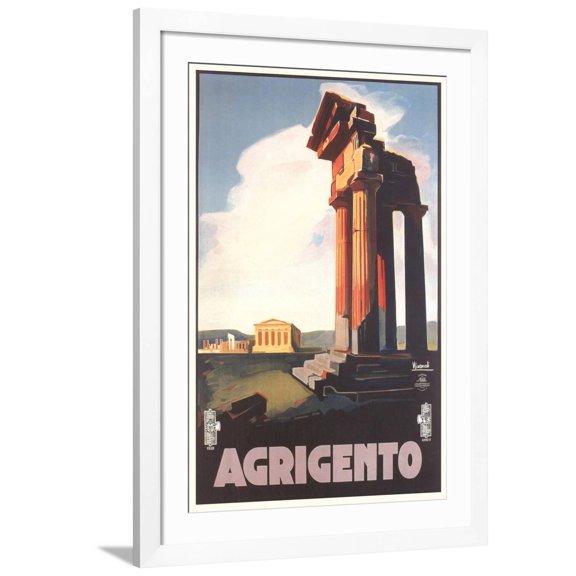 Art.com Travel Poster for Agrigento Art Print, White Frame Wall Art, 32" x 44"