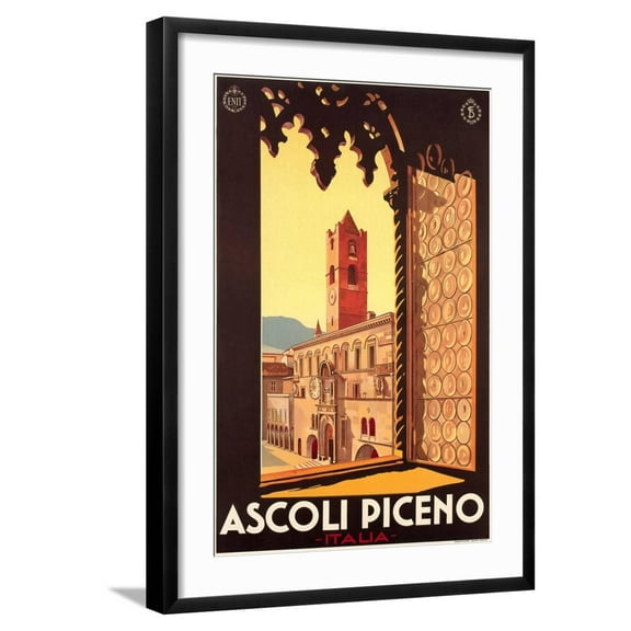 Art.com Travel Poster for Ascoli Piceno Art Print, Black Frame Wall Art, 21" x 29"