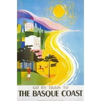 Art.com Travel Poster for Basque Coast Art Print, 12" x 18"