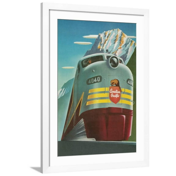 Art.com Travel Poster for Canadian Railways Art Print, White Frame Wall Art, 32" x 44"