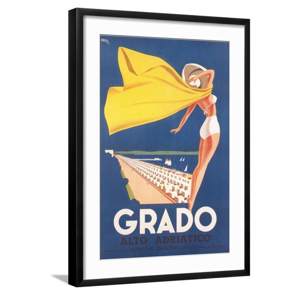 Art.com Travel Poster for Grado Art Print, Black Frame Wall Art, 21" x 29"
