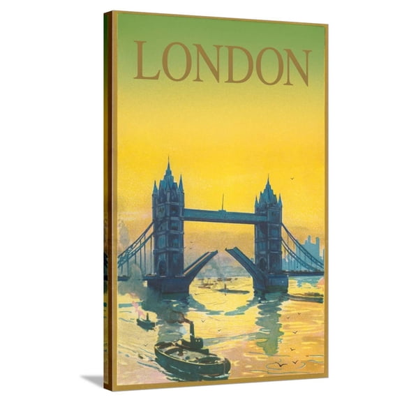 Art.com Travel Poster for London Stretched Canvas Print Wall Art, 24" x 36"
