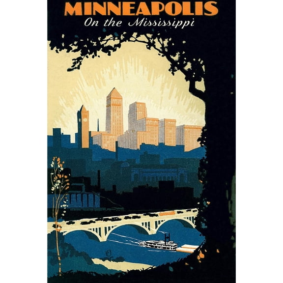 Art.com Travel Poster for Minneapolis Art Print, 12" x 18"