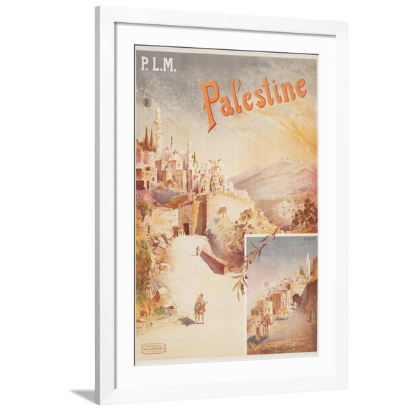 Art.com Travel Poster for Palestine Art Print, White Frame Wall Art, 32" x 44"
