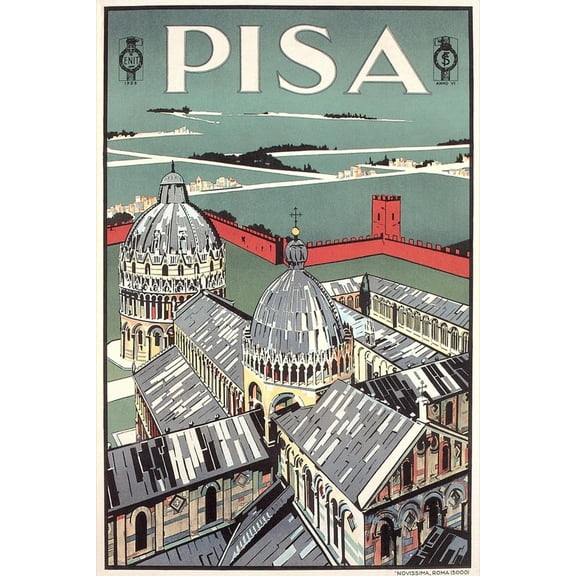 Art.com Travel Poster for Pisa Art Print, 12" x 18"