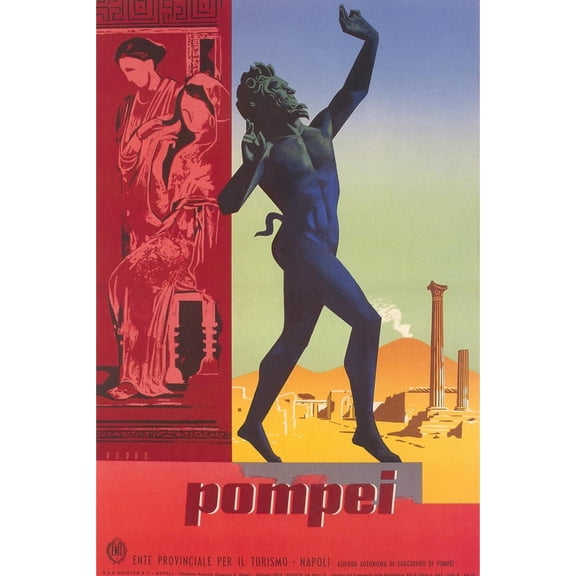 Art.com Travel Poster for Pompei Art Print, 16" x 24"