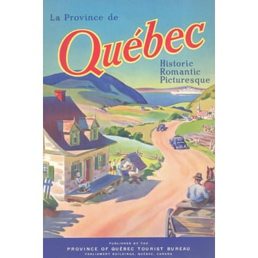 Art.com Travel Poster for Quebec, Canada Art Print, 16" x 24"