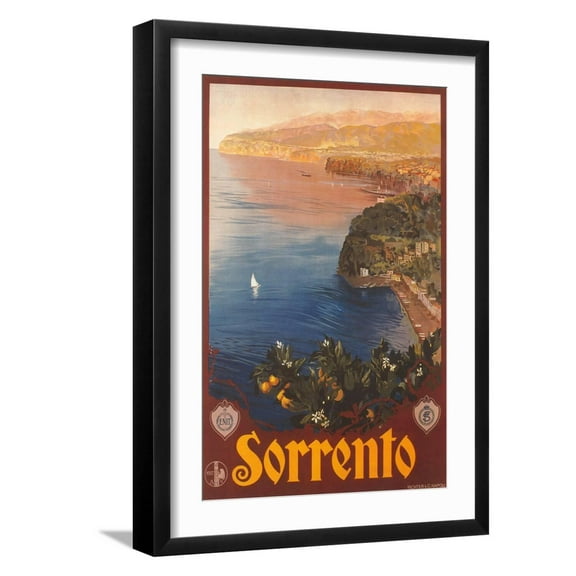 Art.com Travel Poster for Sorrento Art Print, Black Frame Wall Art, 17" x 23"