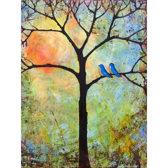 Art.com Tree Print Art Birds Sunshine Bluebirds Art Print by Blenda Tyvoll, 18" x 24"