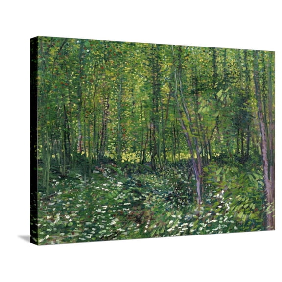 Art.com Trees and Undergrowth, c.1887 Stretched Canvas Print Wall Art by Vincent van Gogh, 32" x 24"