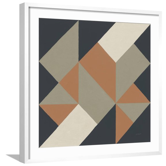 Art.com Triangles I Highland Art Print by Mike Schick, White Frame Wall Art, 29" x 29"