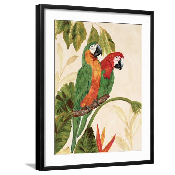 Art.com Tropical Green Pair Art Print by Colleen Sarah, Black Frame Wall Art, 23" x 29"