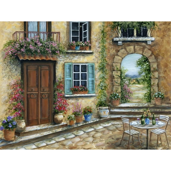 Art.com Tuscan Courtyard Art Print by Marilyn Dunlap, 16" x 12"