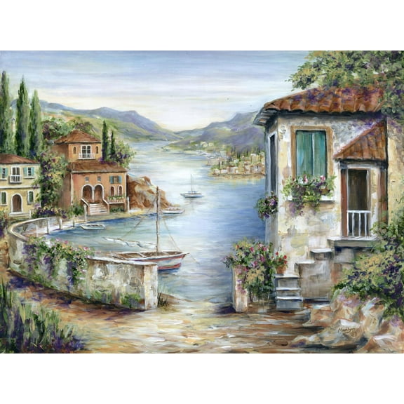 Art.com Tuscan Villas on the Lake Art Print by Marilyn Dunlap, 16" x 12"