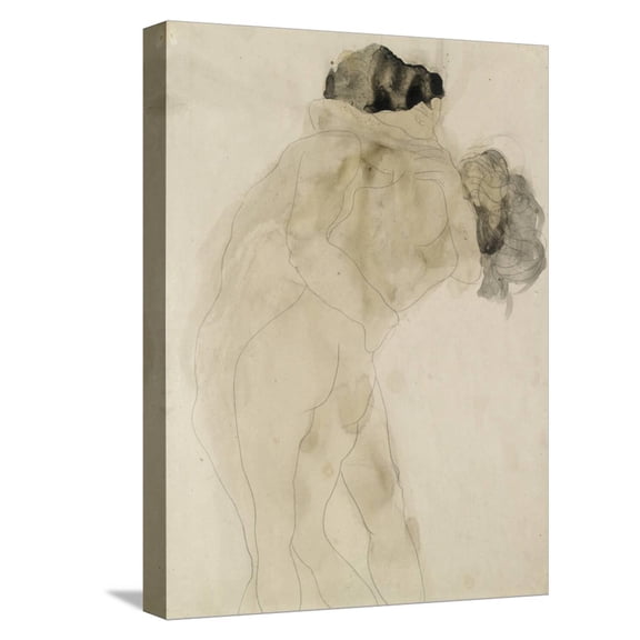 Art.com Two Embracing Figures Stretched Canvas Print Wall Art by Auguste Rodin, 12" x 16"