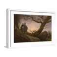 thumbnail image 1 of Art.com Two Men Contemplating the Moon Art Print by Caspar David Friedrich, White Frame Wall Art, 23" x 17", 1 of 5