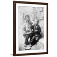 thumbnail image 1 of Art.com Two Neapolitan Children Slurp Down Spaghetti Art Print, Brown Frame Wall Art, 32" x 44", 1 of 5