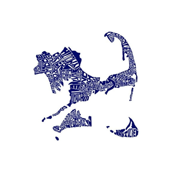 Art.com Typographic Cape Cod Navy Art Print by CAPow, 16" x 12"