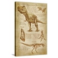 thumbnail image 1 of Art.com Tyrannosaurus Rex Dinosaur - DiVinci Style Stretched Canvas Print Wall Art by Lantern Press, 24" x 36", 1 of 4